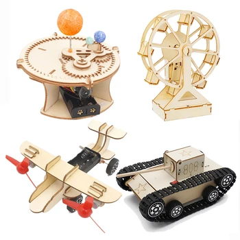 Дървена Модел Пъзел Ръчно изработени Механични играчки за Деца и Възрастни Модел Строителен Комплект Блок Монтаж на Играта направи си САМ 3D Звезден Самолет