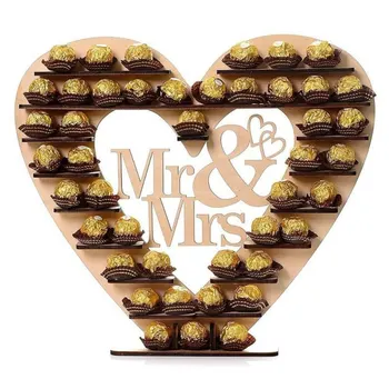Дървена Шоколад Поставка за Rocher, Шоколад във формата на Сърце, Поставка За Шоколад, Сватбена Витрина, Централен Елемент на Декора, Бонбони