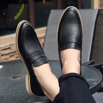 Есенна мъжки обувки, Кожени мъжки модел обувки, Луксозни мъжки бизнес Oxfords Класическа Джентльменская обувки 2020 rtg5
