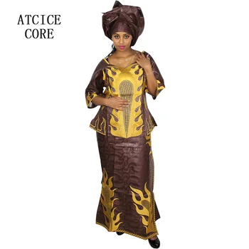 Жена Африкански рокля с бродерия Басейн Riche с шарките Нагоре и надолу DP88
