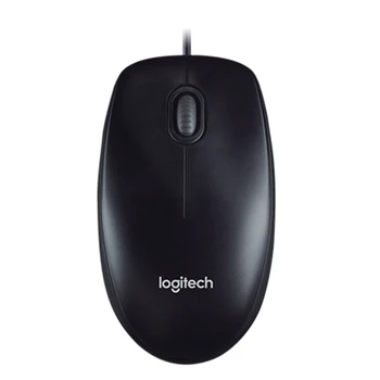 Жичен мишка Logitech M100r с висока точност на оптичната