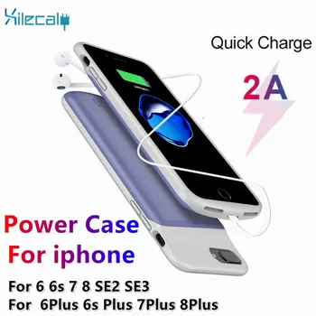 За iPhone 8 7 6S 6 Plus SE 2020 Капаци За батерии и Зарядни Устройства, Силиконови противоударные Външни Резервни Батерии за телефони, Калъф За iPhone SE3 8 7 6