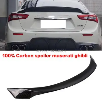 За Maserati Ghibli 3,0 T S Q4 2014-2016 От Въглеродни Влакна, Заден Спойлер, Крило На Багажника За Устни Капака На Багажника Автомобилен Стайлинг