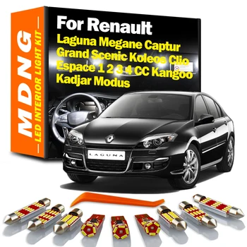 За Renault Laguna Clio Grand Scenic, Megane Espace 1 2 3 4 CC Kangoo Koleos Captur Modus Kadjar Комплект Led вътрешно осветление Автомобилни Лампи