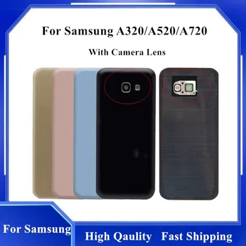 За Samsung A320 A520 A720 A720F Батерия със Стъклен Капак За Samsung Galaxy A3 A5 A7 2017 Задната Врата на Задния Капак на Корпуса + Обектив на камерата