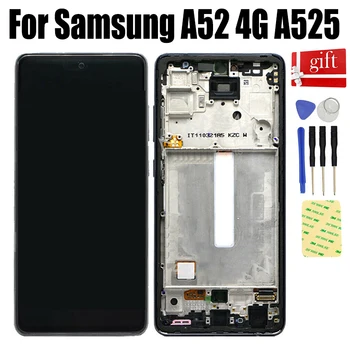 За Samsung Galaxy A52 4G A525 A525M A525F/DS LCD Дисплей Панел Модул Матрицата Сензорен Екран Дигитайзер, Сензор В Събирането на Рамката