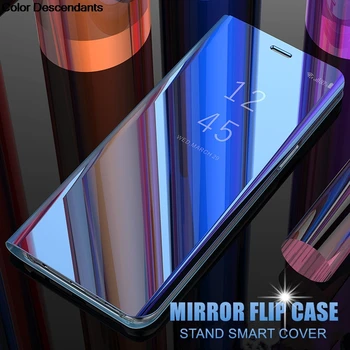 За Xiaomi Mi Poco F1 6X A2 8 SE Умен 3D Огледален Флип калъф За Redmi Note 4 4X5 Plus, устойчив на удари Кожен калъф-поставка, Твърд калъф