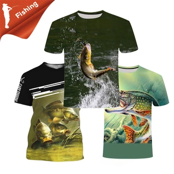 Забавна Тениска Fishinger Carp Fish до fisherman, Мъжки Памучни ризи с Къс ръкав, Мъжки Camisetas, Готина Лятна тениска