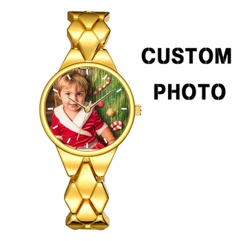 Златни Дамски Часовници За Поръчка На Снимка На Изображението За Набиране На Кварцови Часовници Дизайн На Циферблата Частен Марка