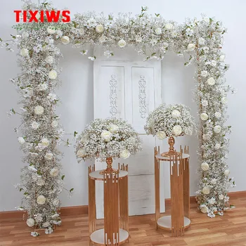 Имитация на звезди сватбен фон витрина на витрина скок украса фалшив цвете арка украса на масата на дълги цветя
