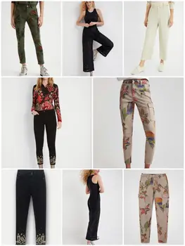 Испания дизайнерски дамски еластични панталони с шипове, всекидневни спортни панталони с принтом, модни дамски панталони от пясъчна измиване