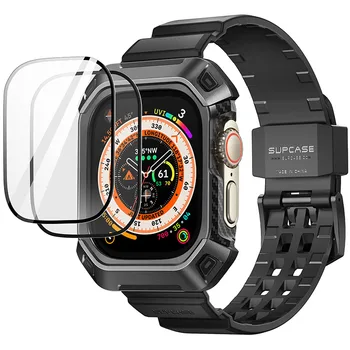 Калъф SUPCASE UB Pro на Apple Watch Ultra 49 мм (випуск 2022 г.) Здрав защитен калъф с джапанки [2 опаковки със защитно фолио за екрана]
