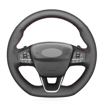 Калъф за Волана на Колата от Изкуствена Кожа за ford Focus ST-Line Fiesta ST-Line 2018-2019 Focus ST 2019-2020 Fiesta ST 2019