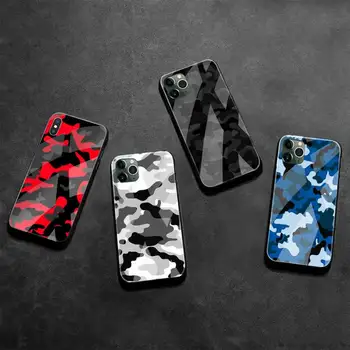 Камуфляжный Камуфляжный военен Армейски Калъф За Телефон От Закалено Стъкло За iPhone 13 12 Mini 11 Pro XR XS MAX 8x7 Plus SE 2020 калъф