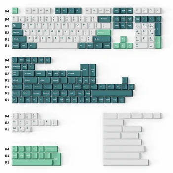 Капачки за ключове Keychorn Double-Shot PBT Cherry Profile с пълен набор от клавиши - Бяло Ментов за механична клавиатура