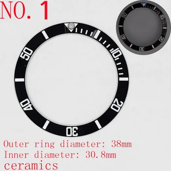 Керамични bezel подходящ за мъже часа 40 мм SUB или GMT, външен диаметър 38 мм, вътрешен диаметър 30,8 мм, вставное пръстен, аксесоари за часовници