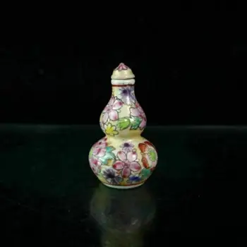 Китайски Стара Цветна Порцеланова Бутилка За Емфие От Цвят На Тиква, Ваньхуа