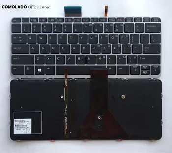 Клавиатура за лаптоп с подсветка на САЩ За HP EliteBook FOLIO 1020 G1 1030 G1 Черно Оформление на САЩ