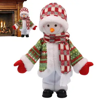 Коледен Снежен Човек Кукла На Въртящата Се Танцуваща Поющая Електрическа Играчка Плюшен На Батерии Музикална Фигурка Празнична Декорация На Дома