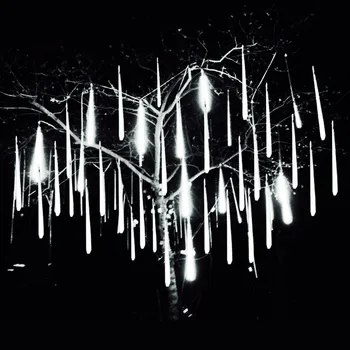 Коледна LED Метеоритен Дъжд Венец Венец Празнична Лента Светлина Открит Водоустойчив Страхотна Струнен Светлината на Уличното Украса 8 Тръби