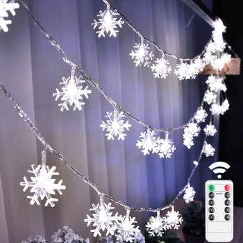 Коледно Дърво Светлини, USB/Батерия/220v LED Снежинка Венец Светлина Фея Ред Открит За нова година Почивка Вечерни Украса