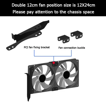 Компютърна Система за Водно Охлаждане на Waterblock Видео карта Cooler Dual Fan Стелажи PCI Слот за монтиране на Стена за 90 мм, 120 мм Вентилатора
