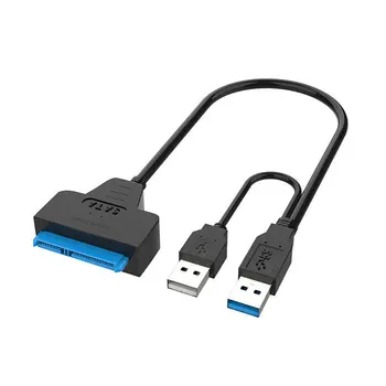 Конвертор твърд диск С Два USB 3.0 2.0 SATA Адаптер Захранва от SATA 22 Пин Високоскоростни Адаптери, Кабели, Конвертори