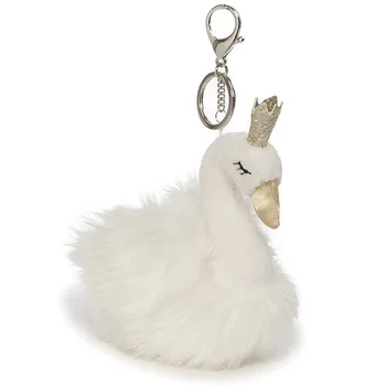 Креативен модерен Зимен сън ключодържател с бял лебед, плюшено висулка, раница, аксесоари, плюшени меки коледен подарък за рожден ден