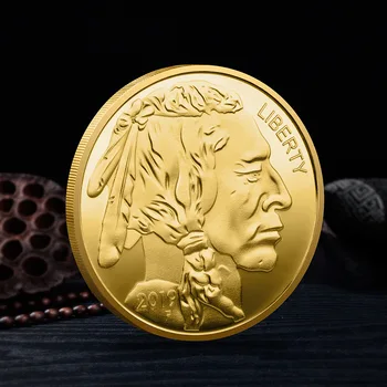 Креативна Възпоменателна Монета Монети на САЩ Монета Биволско Сувенири Позлатени Предмети с Колекционерска стойност Изкуството на Украса на Дома Подаръци