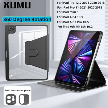 Магнитен Калъф Xumu с въртене на 360 ° за iPad Mini 6 Pro 11 12,9 2018 2020 2021 7 8 9 10,2 5 Air Air 4 10,9 10,5 със Слот за химикалки
