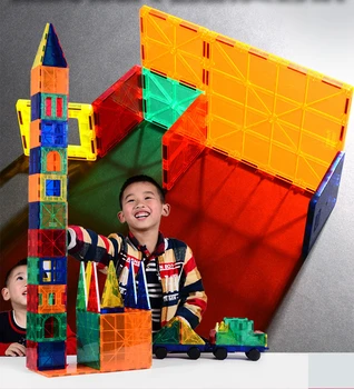 Магнитни Части на Сградата Разпръснати Цветни Прозорци Сянка Строителство IDY Магнитно Представа Креативни Дизайнери на Играчки за Деца