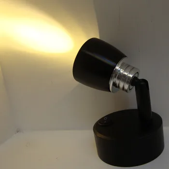 Малка батерия захранване LED прожектор осветява шкаф бижутериен шкаф настолна витрина украса на креативно черно -za SD73