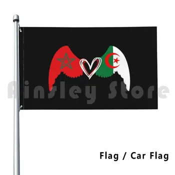 Мароко Флаг На Алжир Кола Флаг Забавен Мароко, Алжир, Алжирски Dz Khawa Флаг Магреб Baby Bebea Алжирските
