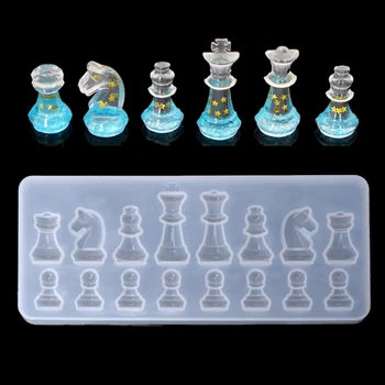 Международна форма за Игра на Шах на Силиконовата Форма на DIY Глинена UV Епоксидна Смола Мухъл Висящи Форми за бижута