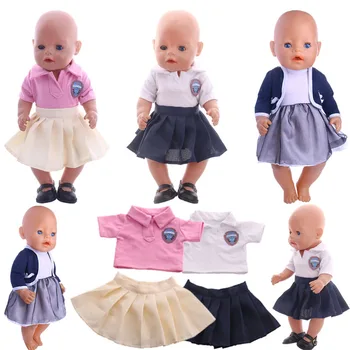 Модерна училищна форма, подходяща за момичета от 18 инча и 43 см, реалистична силиконова кукла Реборн, нашето поколение, е най-добрият подарък за деца