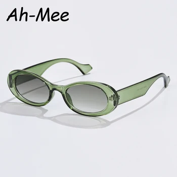 Модни Малки Овални Слънчеви Очила Дамски Vintage слънчеви Очила Зелен Цвят, Мъжки Тенденцията Популярни Слънчеви Очила Дамски Нюанси UV400