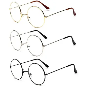 Модни Реколта Ретро Метални Очила В Метални Рамки С Прозрачни Лещи, Очила За Маниаци, Очила За Отрепки, Големи Кръгли Очила На Очите