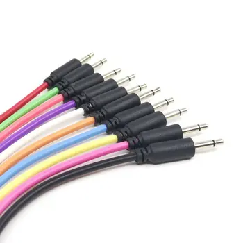 Мономодульные кабели - TS 3,5 мм 1/8 инча - Черен конектор - Синтезаторный синтезатор Eurorack - 5 бр 1 цвят - Оранжево-розов ...