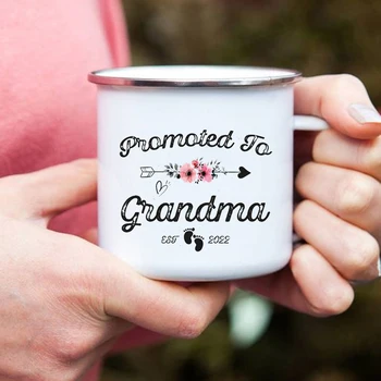 Насърчаване На Баба Принт Кафеена Чаша Напитка, Мляко, Сок, Какао, Чаша Стари Емайлирани Чаши Чаша Рожден Ден На Майката Подаръци На Баба