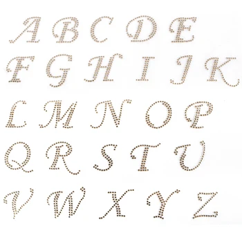 Началните букви на Азбуката A-Z 1 бр. коригиране на Кристал САМ на Английски език Буквата Смесени Кристали Дизайн Пренасяне на Желязо в