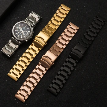 Неръждаема стомана, неръждаема стомана солидна стоманена каишка каишка за часовник унисекс метал rose gold черно 18-25 мм технически характеристики
