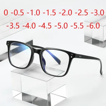 Нит Студентски Квадратни Недалновидни Очила Дамски Мъжки TR90 Ретро Минус Лещи на Очила за рецепта с диоптриями 0 -0,5 -0,75 -1,0 До -6,0