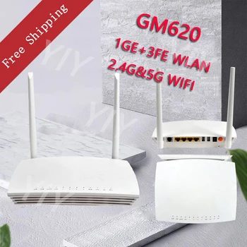 Нов 5 Бр./МНОГО Оригинален GM620 Gpon Ont ONU FTTH двойна лента 1GE + 3FE + 1POTS + 2USB + 2,4 G/5G + WiFi с Без захранване