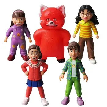 Нов Disney Pixar Превръща Червени Фигурки, Играчки Kawai Червена Панда Фигурка Аниме PVC Кукла са подбрани Модел 5 бр. Подарък за Деца