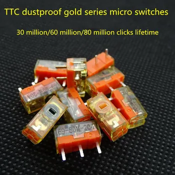 нов прием на 2 бр./опаковане. оригинален TTC прахоустойчив мишката серия gold микропереключатель златен контактор 30 60 80 милиона кликвания срок на експлоатация