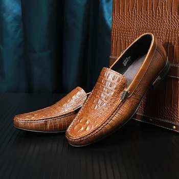 Нова ежедневни кожени обувки от телешка кожа с горния слой, мъжки бизнес обувки-шапчица