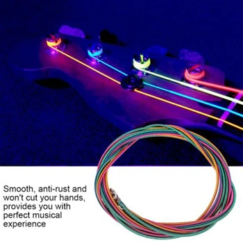 Нови 4 Цветни Струнни Електрически Бас Комплект Струни на Китара Струни Набор от Светещи Калибър .046 до .100 САМ Набор от Струни от неръждаема стомана