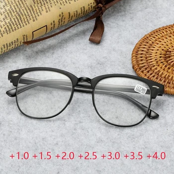 Нови Квадратни Очила За Четене Мъжки И Дамски Модни Очила За Далекогледство С Диоптриями +1.0 1.5 2.0 2.5