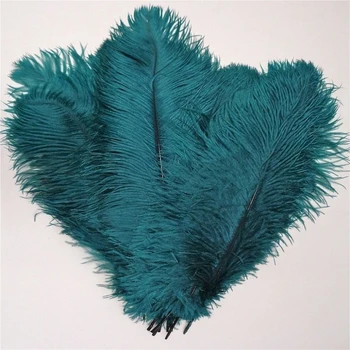 Новост 2019, 100 бр., Паун, син цвят, боядисани с висококачествени страусиные пера, дължина 15-20 см/6-8 