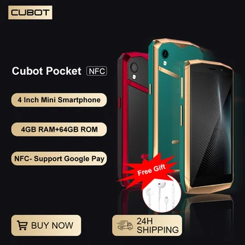 [НОВОСТ 2022 Г.] Cubot Pocket, 4-инчов мини телефон, Андроид-смартфон, NFC, 4 GB оперативна памет, 64 GB ROM (128 GB разширена), 16-мегапикселова камера, две СИМ-карти